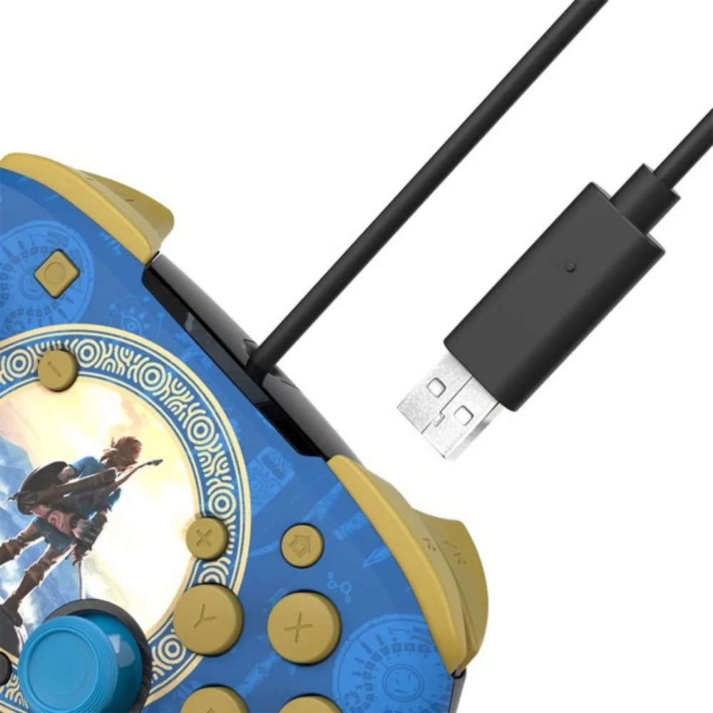 The Legend of Zelda Nintendo Switch PDP Hyrule Blue Rematch Wired Controller